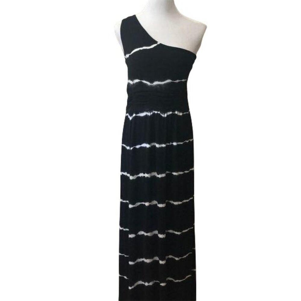 Gianni Bini black and white one shoulder dress M